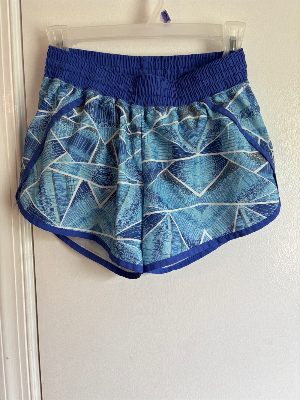 Champion Blue Geo-Print Running Shorts